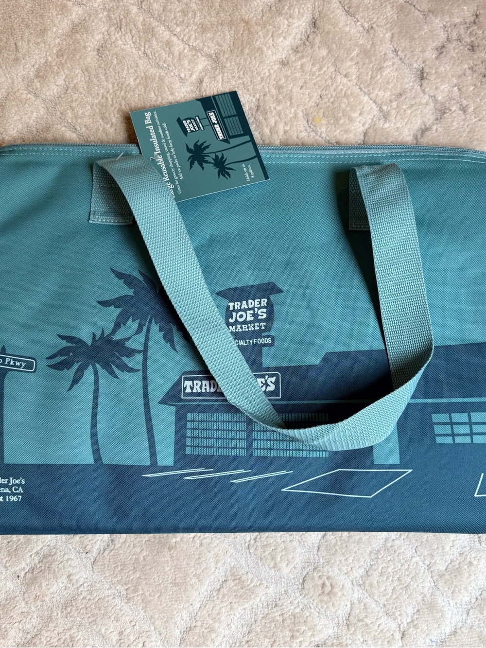 NEW Trader joe’s Barbie teal LIMITED EDITION TRADER JOES COOLER BAG